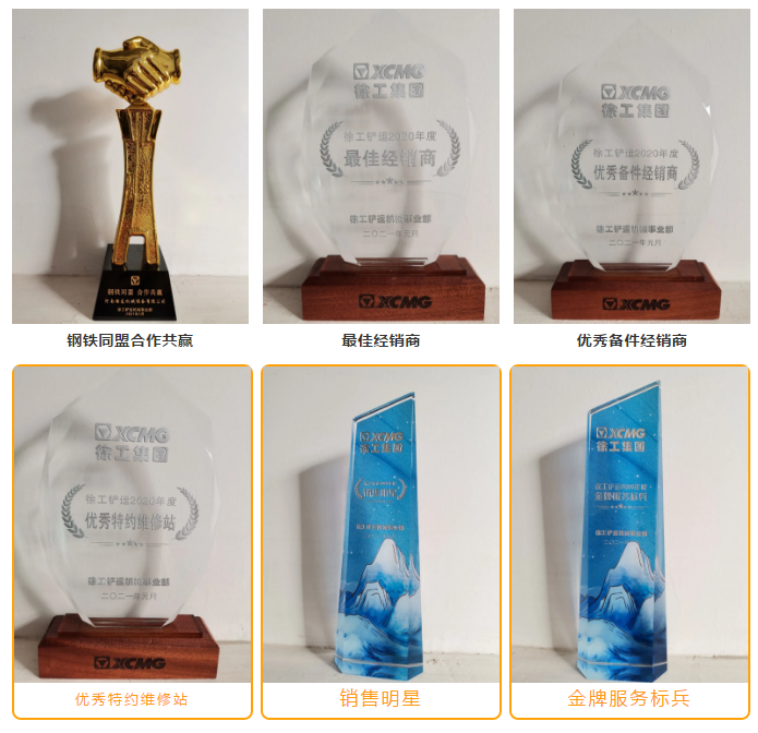 开云足球机械荣获2020年度徐工铲运奖牌 开云足球机械荣获2020年度徐工铲运奖牌